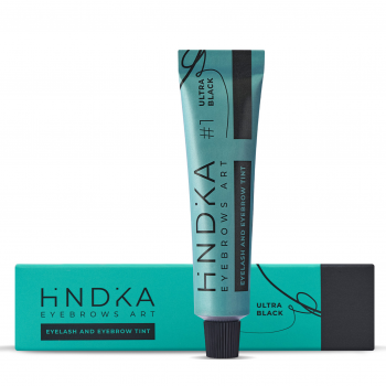 Крем-краска для ресниц и бровей Hindika Ultra Black, черный #1